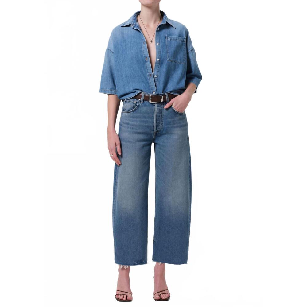 NEW CITIZENS OF HUMANITY ayla raw hem crop jeans in telegraph